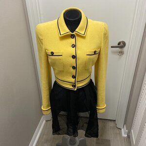 Vintage Chanel Yellow Cropped Jacket